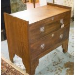 ARTS AND CRAFTS CHEST, early 20th century oak with two long drawers,