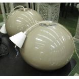 1970'S CONRAN STYLE CEILING LIGHTS, a pair, resin, approx 40cm x 28cm H.