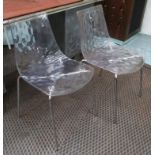 CALLIGARIS ICE CHAIRS, a pair, technopolymer and chrome.