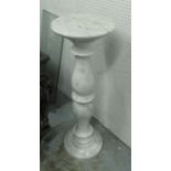 JARDINIERE STAND, marble, in the form of a turned column, 35cm W x 102cm H.