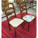 LADDER BACK CHAIRS, a set of eight, each 53cm W x 107cm H.