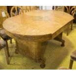 DINING TABLE, Art Deco walnut, 151.5cm L x 75cm H x 107cm D.