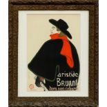 HENRI TOULOUSE LAUTREC 'Aristide Bruant', small lithographic poster printed by Mourlot 1951,