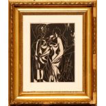 PABLO PICASSO 'Helene Chez Archimede - cubist composition', wood engraving, 1931, 30x22cm,