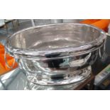 CHAMPAGNE BATH, oval in chromed metal finish, 53cm L.