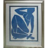 AFTER HENRI MATISSE 'Nu bleu', offset lithograph in colours, with signature in the plate,