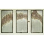 TRIPTYCH WALL ART, three, in a silver and glitter finish, each in a silvered frame,