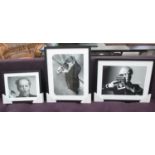 PHOTOGRAPHS, 21st Century, of James Dean, Andy Warhol and Jack Nickleson, all framed and glazed,