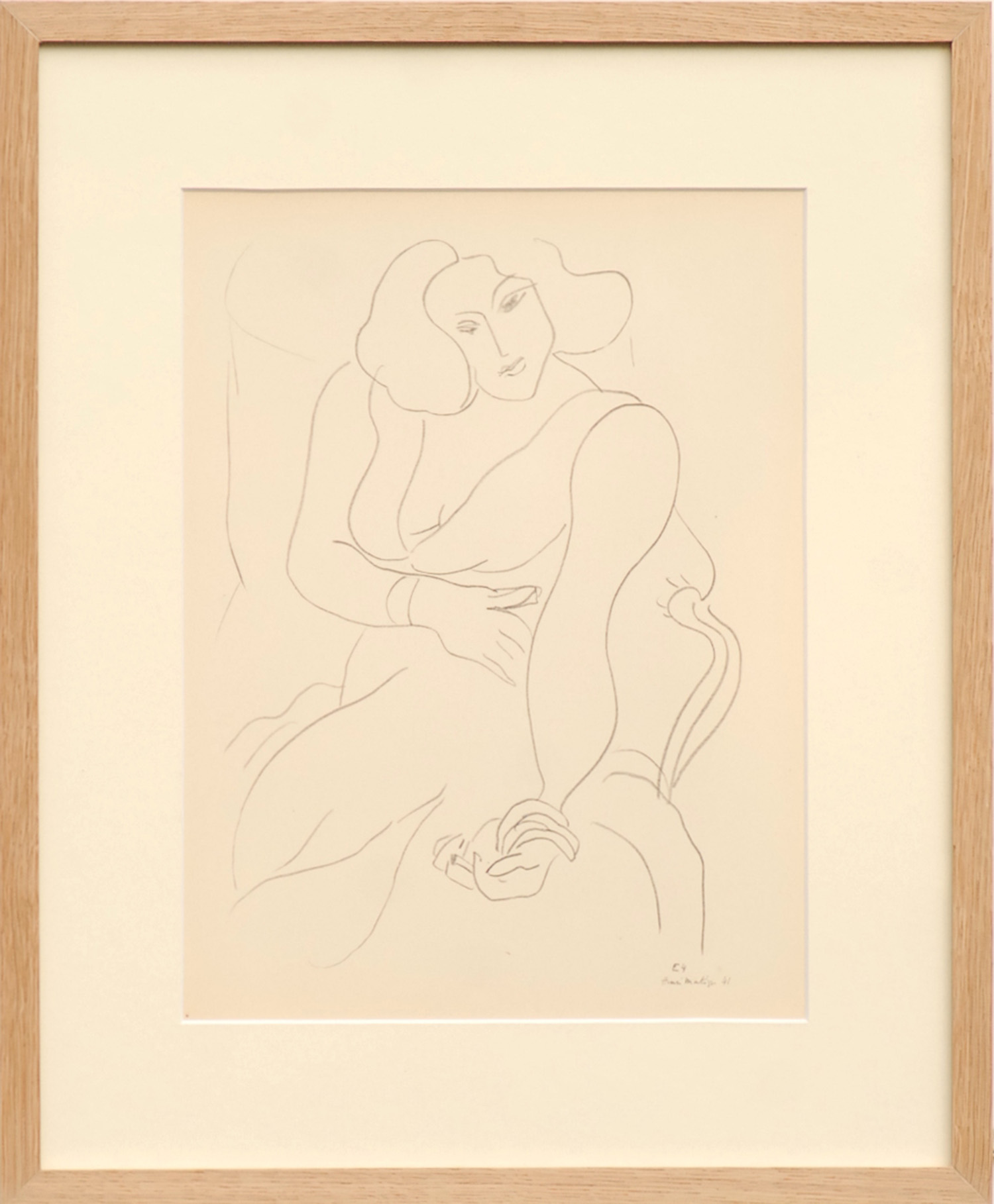 HENRI MATISSE 'Seated woman with cigarette E4', collotype, 1943, limited edition 950,