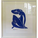 AFTER HENRI MATISSE 'Blue nude', lithograph, 60cm x 56cm, framed and glazed.