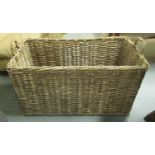 LOG BASKET, vintage style (large size), heavy duty cane, with side handles,