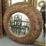 MIRROR CIRCULAR, with Egyptian style frame, 112cm dia.