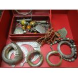 YEMENI AND OMANI JEWELLERY, including silver and beaded necklaces, adornments, cape clasps, anklets,