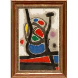 JOAN MIRO 'Femme', hand coloured pochoir, 1967, limited edition 1200, signed in the plate,