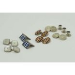 CUFFLINKS, four various pairs, plus three shirt studs.