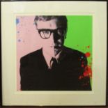 GEORGE ROBERTSON, Michael Caine, photoprint, signed and numbered, 55cm x 55cm, framed and glazed.