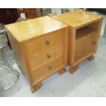 BEDSIDE TABLES, a pair, in the Art Deco style, 45cm x 35cm x 57cm (slight faults).