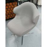 ALSTER CHAIRS, a pair, by Emmanuel Dietnich for Ligne Roset, in grey fabric, 59cm W.