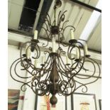 CHANDELIER, by Flamant, metal of large proportions, 106cm H x 102cm W.