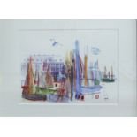 RAOUL DUFY 'French Harbour scene', collotype after the watercolour, 1961, edition size 200,