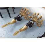 EMPIRE STYLE CANDLE SCONCES, a pair, parcel gilded.
