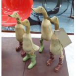 WOODEN 'COUNTRYSIDE' DUCKS, a set of four, 43cm H.