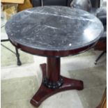 CENTRE TABLE, Empire style with circular marble top, 78.5cm x 82.5cm H.