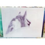 CONTEMPORARY SCHOOL 'White horse' on acrylic, 160cm x 120cm.