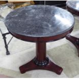 CENTRE TABLE, Empire style with circular marble top, 78.5cm x 82.5cm H.