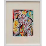 ANDRE MASSON 'Abstract composition', original lithograph, 1969, printed by Mourlot Freres of Paris,