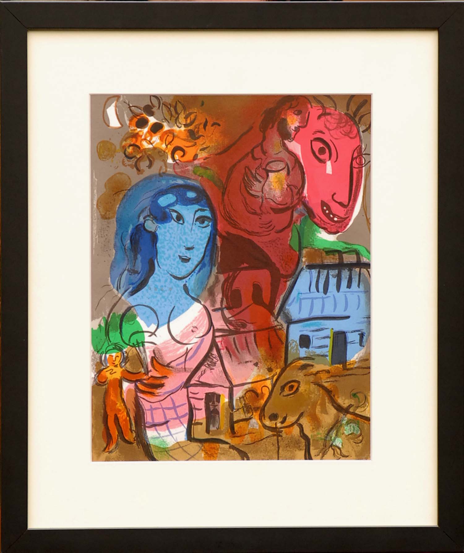 MARC CHAGALL 'Woman with Horse', original lithograph, 1969, printed by Mourlot, 32cm x 24cm,