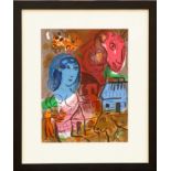 MARC CHAGALL 'Woman with Horse', original lithograph, 1969, printed by Mourlot, 32cm x 24cm,