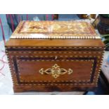 BOX, with marquetry inlay throughout , 51cm x 31cm x 36cm H.