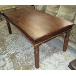 TAKAT DINING TABLE, Asian hardwood, with metal braces, 93cm D x 181cm W x 79cm H.