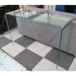 CONSOLE TABLE, in glass, 122cm x 42cm x 79cm H.