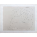 HENRI MATISSE 'Seated nude facing left', edition: 145, 33.3cm x 25cm, framed and glazed.