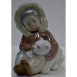 LLADRO FIGURINE ORNAMENT - INUIT CHILD WITH POLAR BEAR CUB