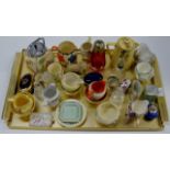 TRAY CONTAINING CRANBERRY GLASS SUGAR CASTOR, VARIOUS SUGAR & CREAM SETS, SCENT BOTTLES, BORDER FINE