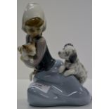 LLADRO FIGURINE ORNAMENT - YOUNG GIRL WITH CAT & DOG