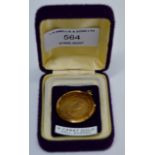 9 CARAT GOLD COMMEMORATIVE FOB MEDAL - THE QUEENS SILVER JUBILEE 1952 - 1977