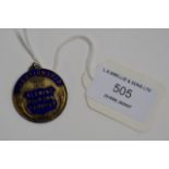 NOVELTY ENAMEL FOB MEDAL - CHAMPIONSHIP MEDAL FOR BLOWING YOUR OWN TRUMPET