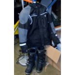 NO FEAR PROTECTIVE BIKING SUIT & PROTECTIVE BOOTS (SIZE 8)