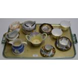 TRAY CONTAINING NORITAKE CUP & SAUCER SET, VARIOUS SUGAR & CREAM SETS, DOUBLE HANDLED BOWL, PAIR