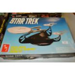 STAR TREK MODEL IN ORIGINAL BOX SPECIAL EDITION 3 PIECE U S S ENTERPRISE CHROME SET