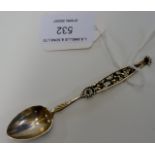 ORNATE AMERICAN STERLING SILVER SOUVENIR SPOON - WASHINGTON, MARCH 4TH 1889