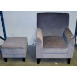 MODERN PADDED CHAIR WITH MATCHING FOOT STOOL