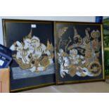 PAIR OF INDIAN STYLE FRAMED PICTURES