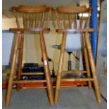 PAIR OF PINE BAR STOOLS