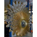 2 RETRO STYLE SUNBURST WALL MIRRORS