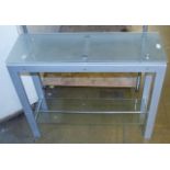 MODERN 2 TIER GLASS CONSOLE TABLE